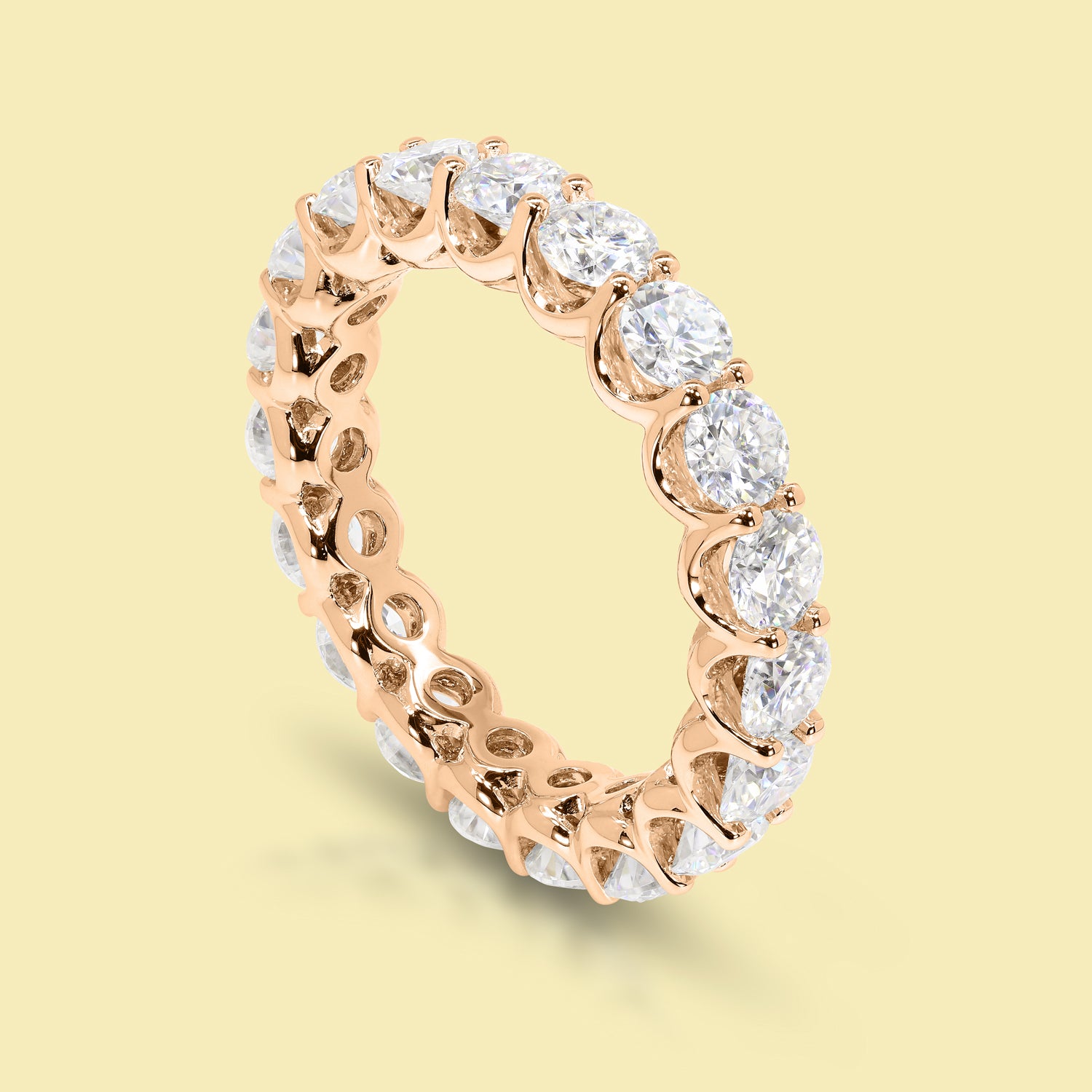 Classic Kira Eternity Round Brilliant-cut Eternity Band Handcrafted in 14K gold, 18K gold, or Platinum by Earthena Jewelry in Beverly Hills.