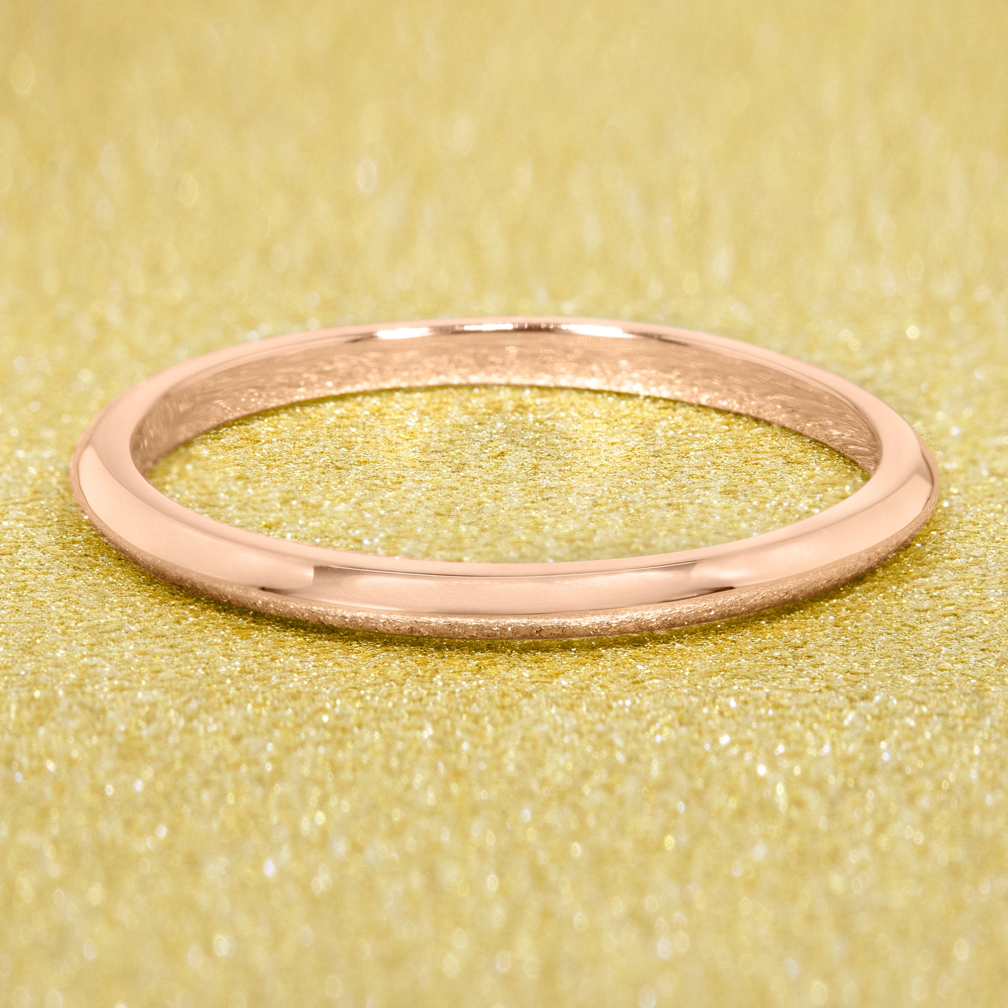 Classic Minimalistic Knife-edge Tapered Solid Gold Band in 14K gold, 18K gold, or Platinum handcrafted in Los Angeles by Earthena Jewelry