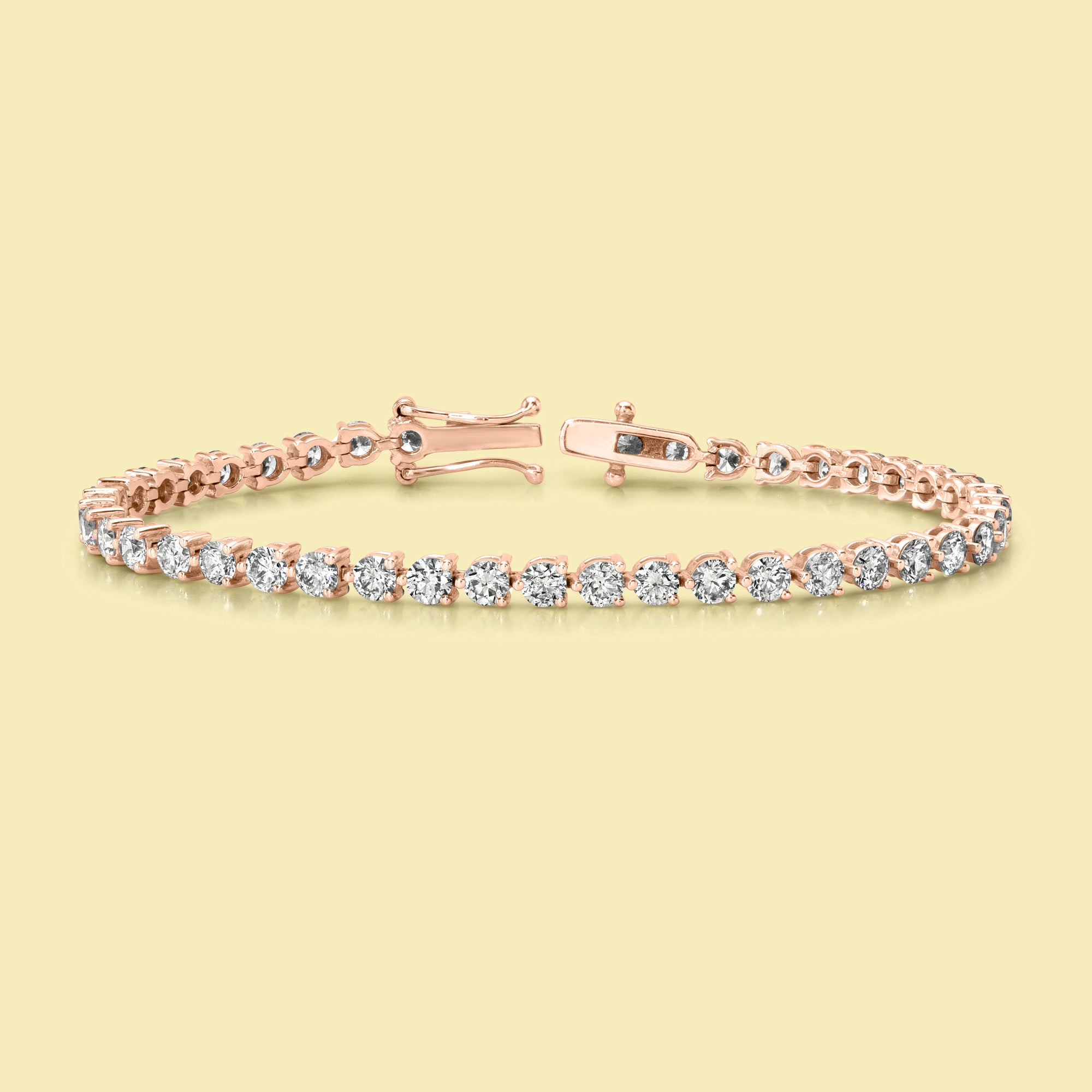 The Naomi, Classic Diamond Tennis Bracelet is handcrafted in 14K gold, 18K gold, or Platinum by Earthena Jewelry in Los Angeles.