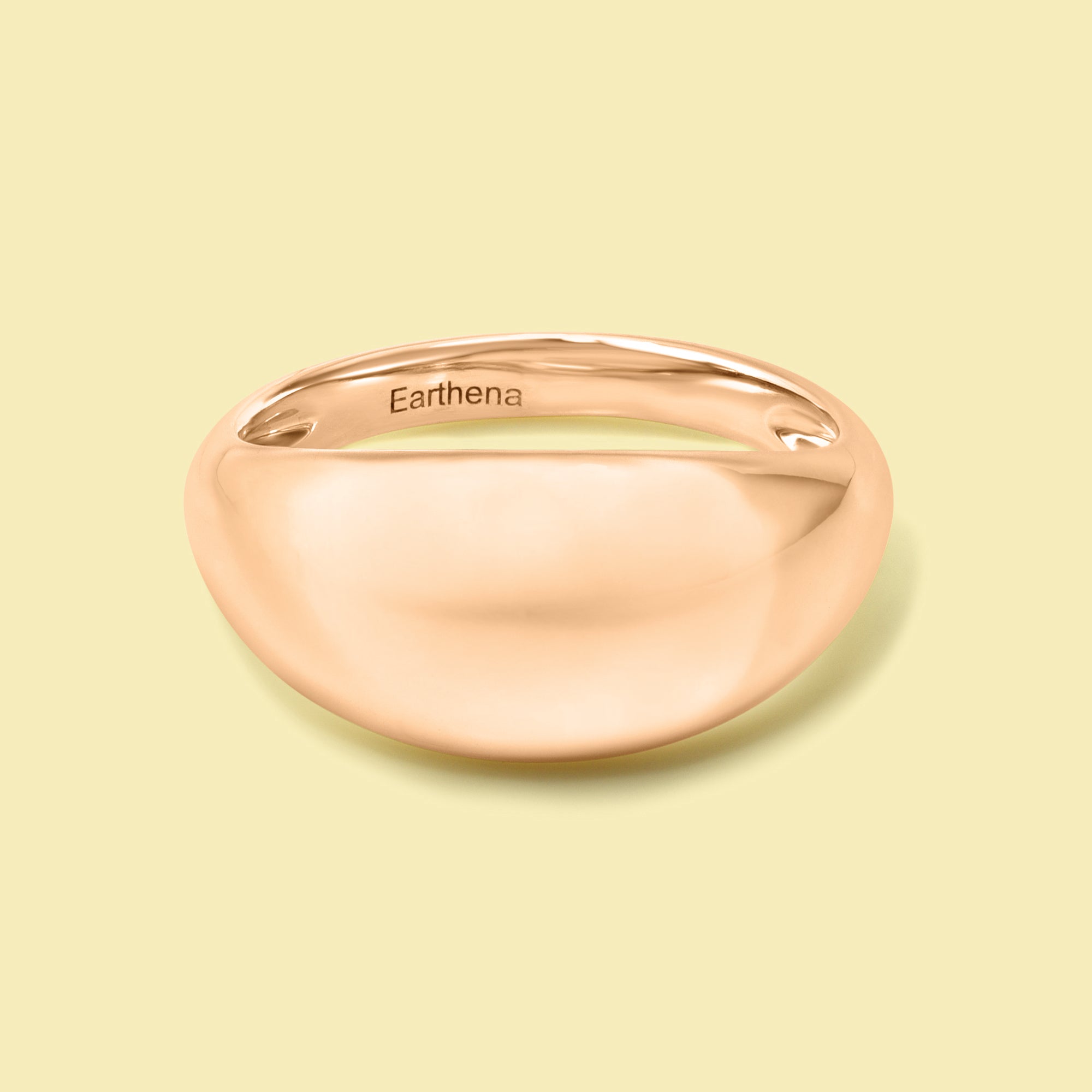 Ora Stackable Chunky Dome Gold Ring Handcrafted in 14K Gold, 18K Gold, or Platinum handcrafted in Los Angeles by Earthena Jewelry