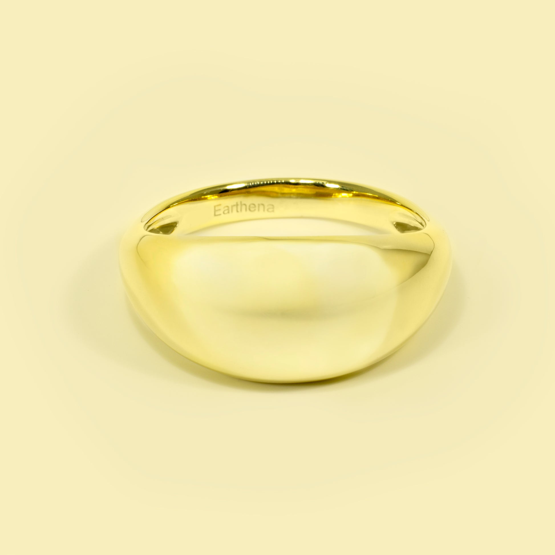 Ora Stackable Chunky Dome Gold Band Handcrafted in 14K or 18K Solid Gold by Earthena Jewelry