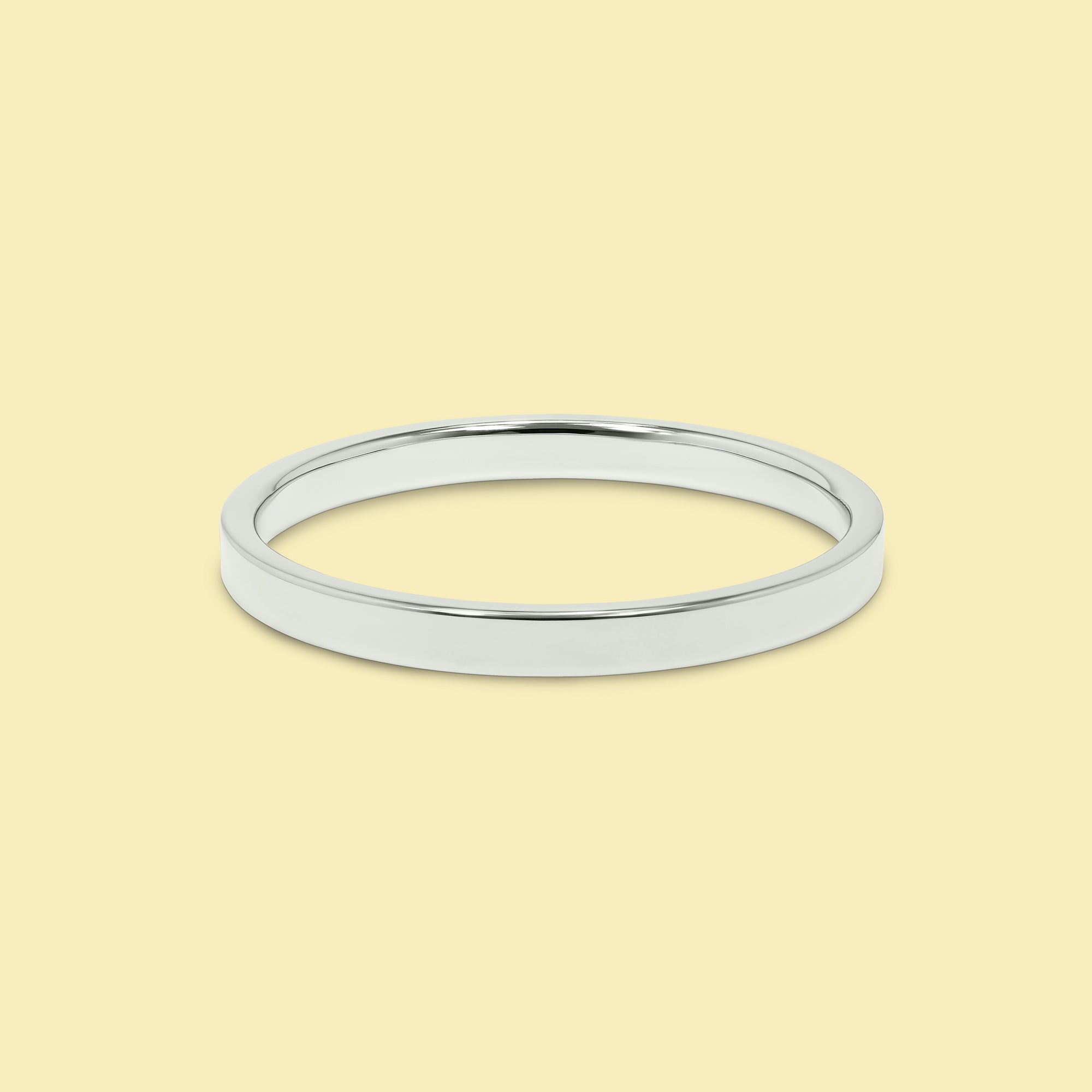 The Quinn, 2mm Low Profile Classic Band in 14K Gold, 18K Gold, or Platinum by Earthena Jewelry of Beverly Hills.