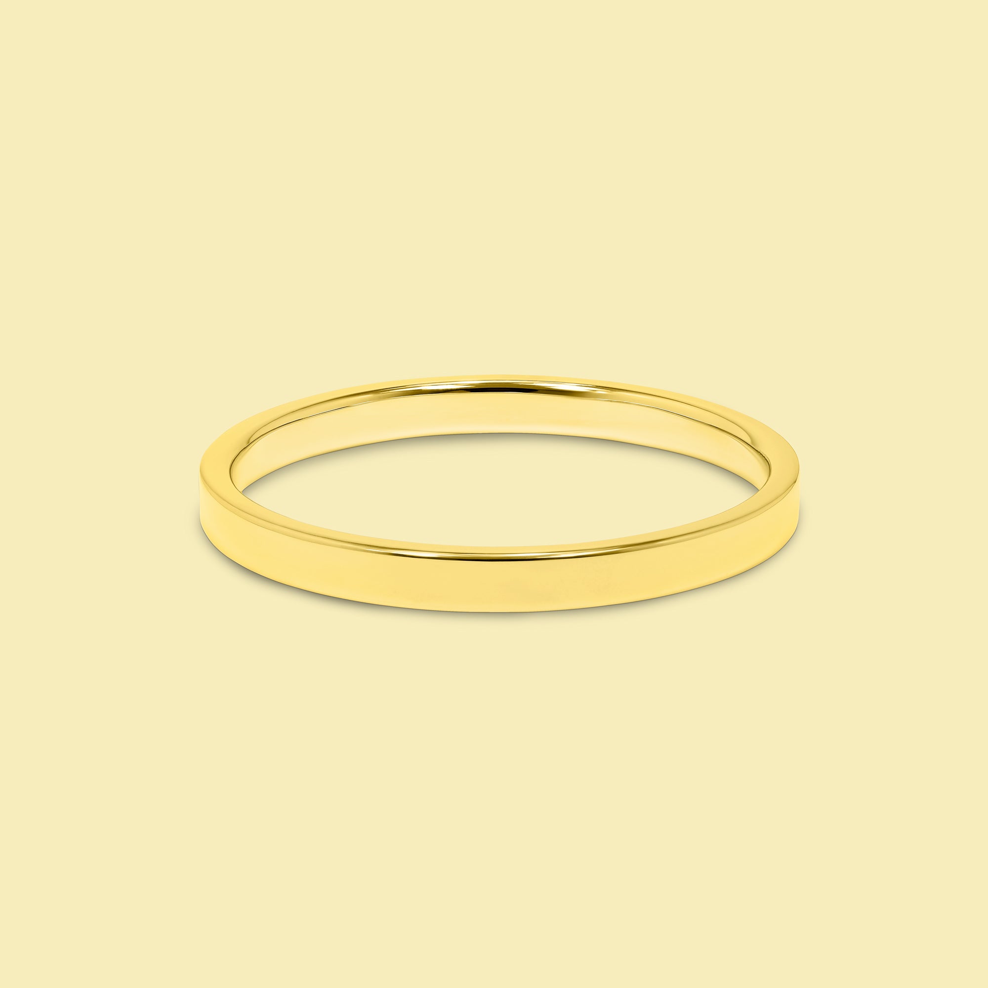 The Quinn, 2mm Low Profile Classic Band in 14K Gold, 18K Gold, or Platinum by Earthena Jewelry of Beverly Hills.