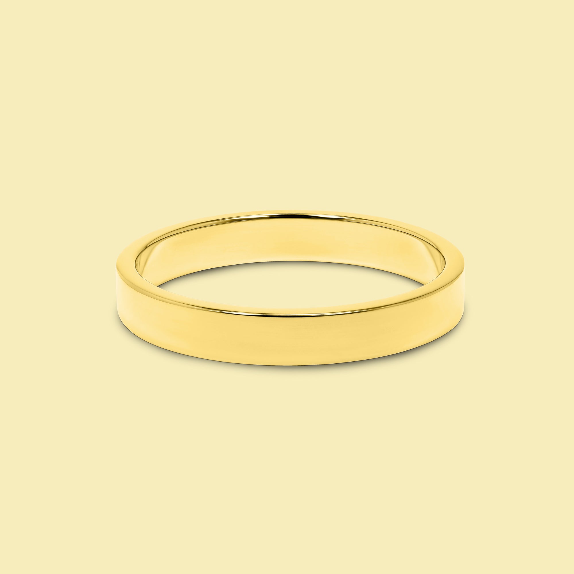 The Quinn, 3mm Low Profile Classic Band in 14K Gold, 18K Gold, or Platinum by Earthena Jewelry of Beverly Hills.