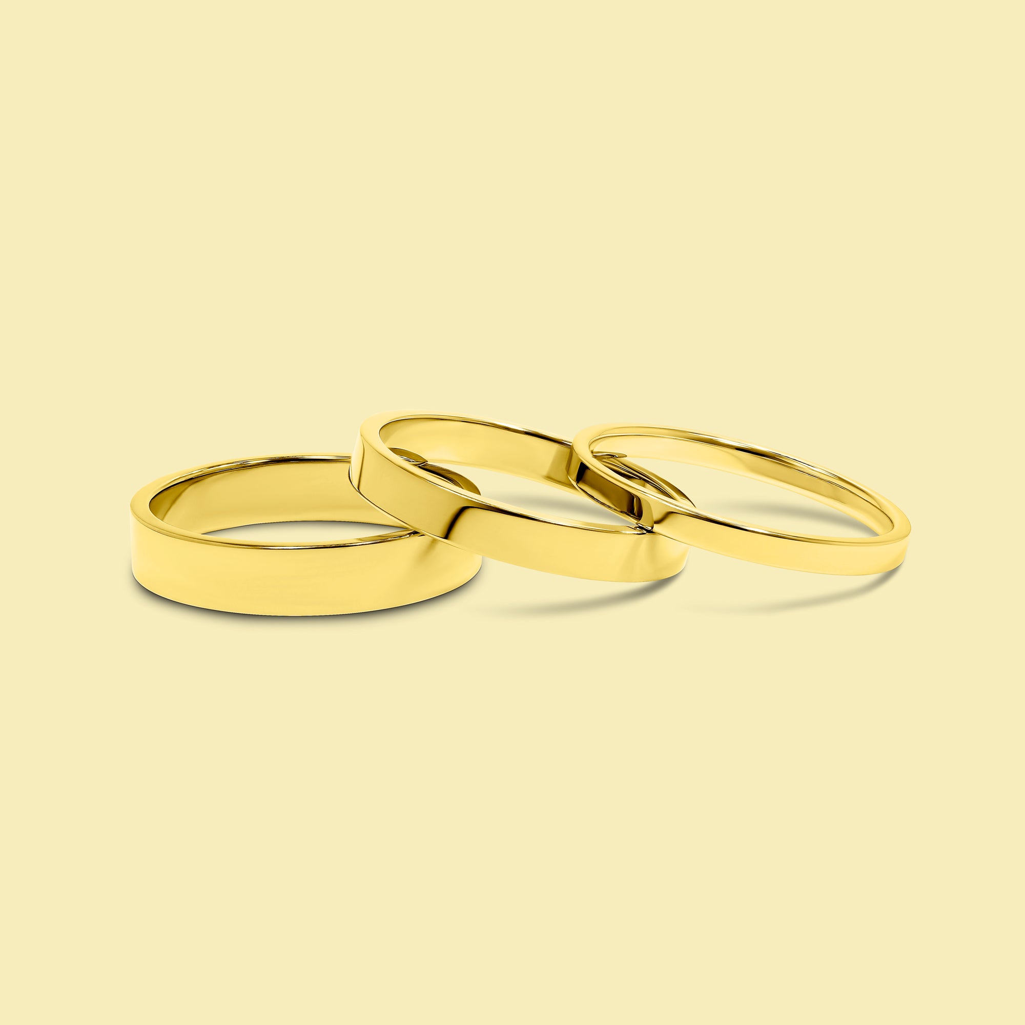 The Quinn, 3mm Low Profile Classic Band in 14K Gold, 18K Gold, or Platinum by Earthena Jewelry of Beverly Hills.