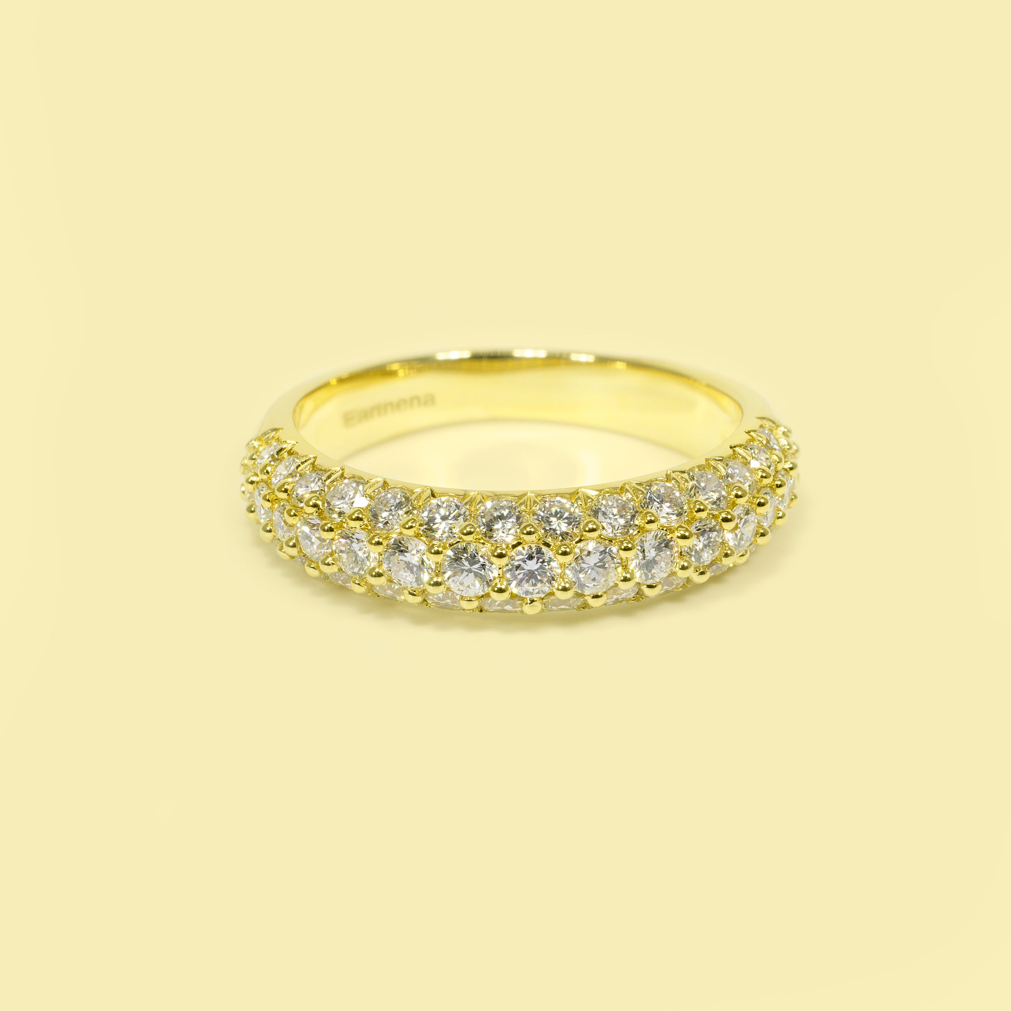 Stackable Pave Dome Diamond Ring Earthena Jewelry