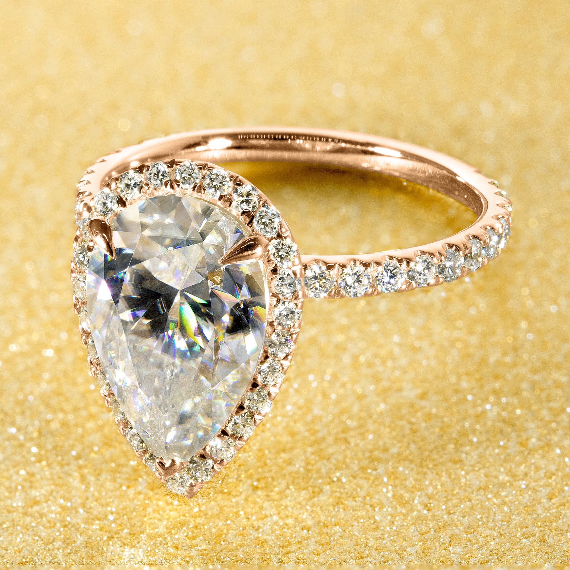 The Selina, 3.5ct Elongated Pear-shaped Halo Ring