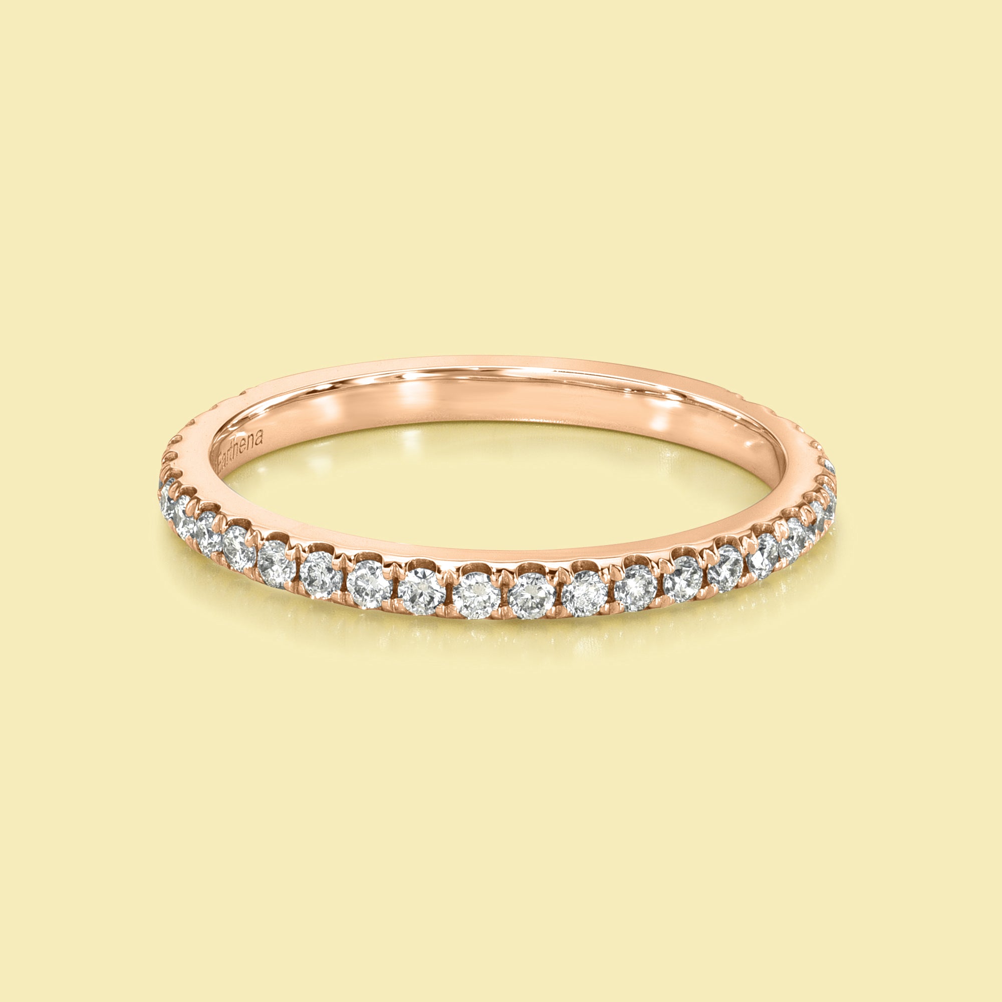 Minimalistic and Classic Selina Semi-eternity Lab Diamond in 14K Gold, 18K Gold, or Platinum handcrafted in Los Angeles by Earthena Jewelry