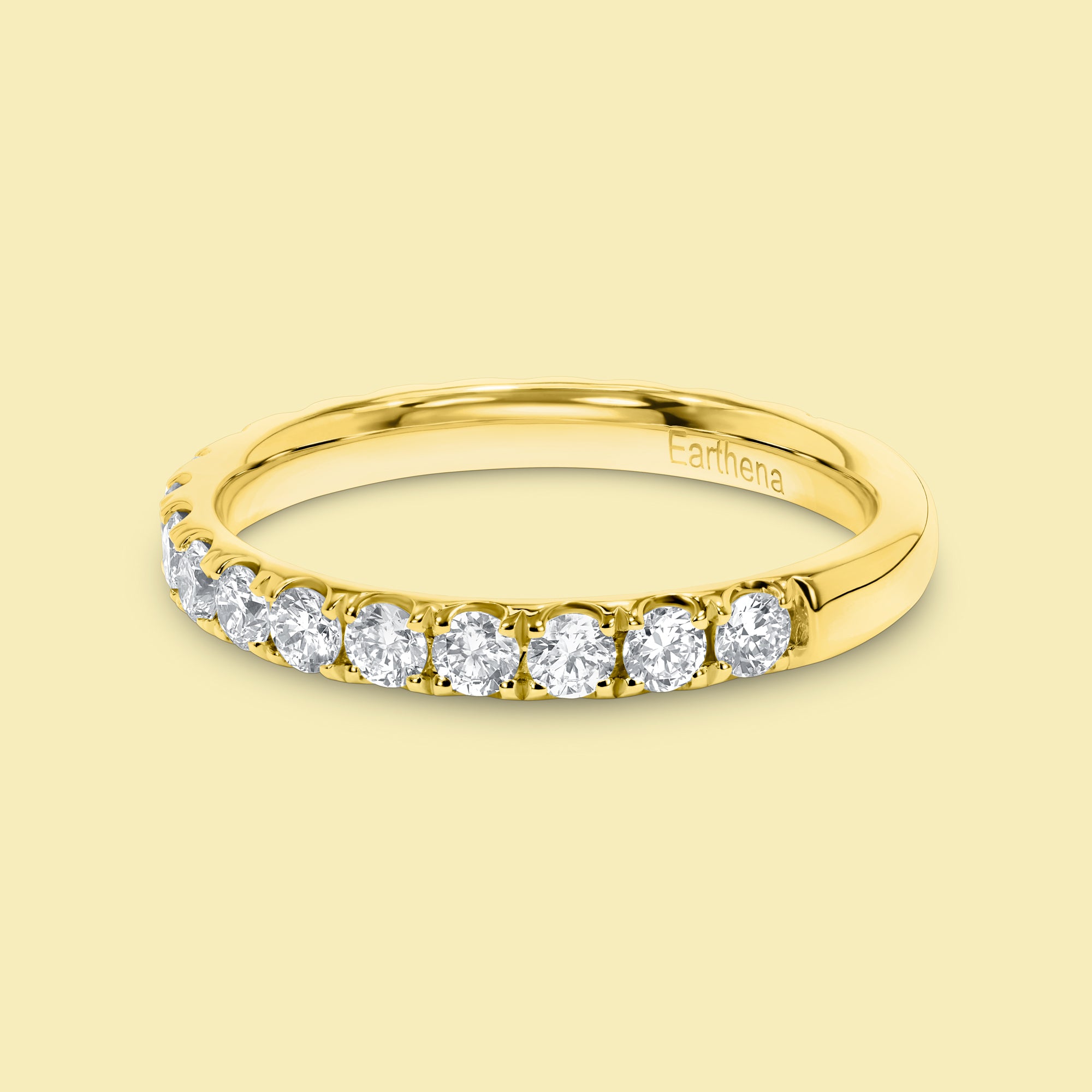 Selina Luxe Semi-Eternity Diamond Band in 14K Gold, 18K Gold, or Platinum by Earthena Jewelry of Beverly Hills.
