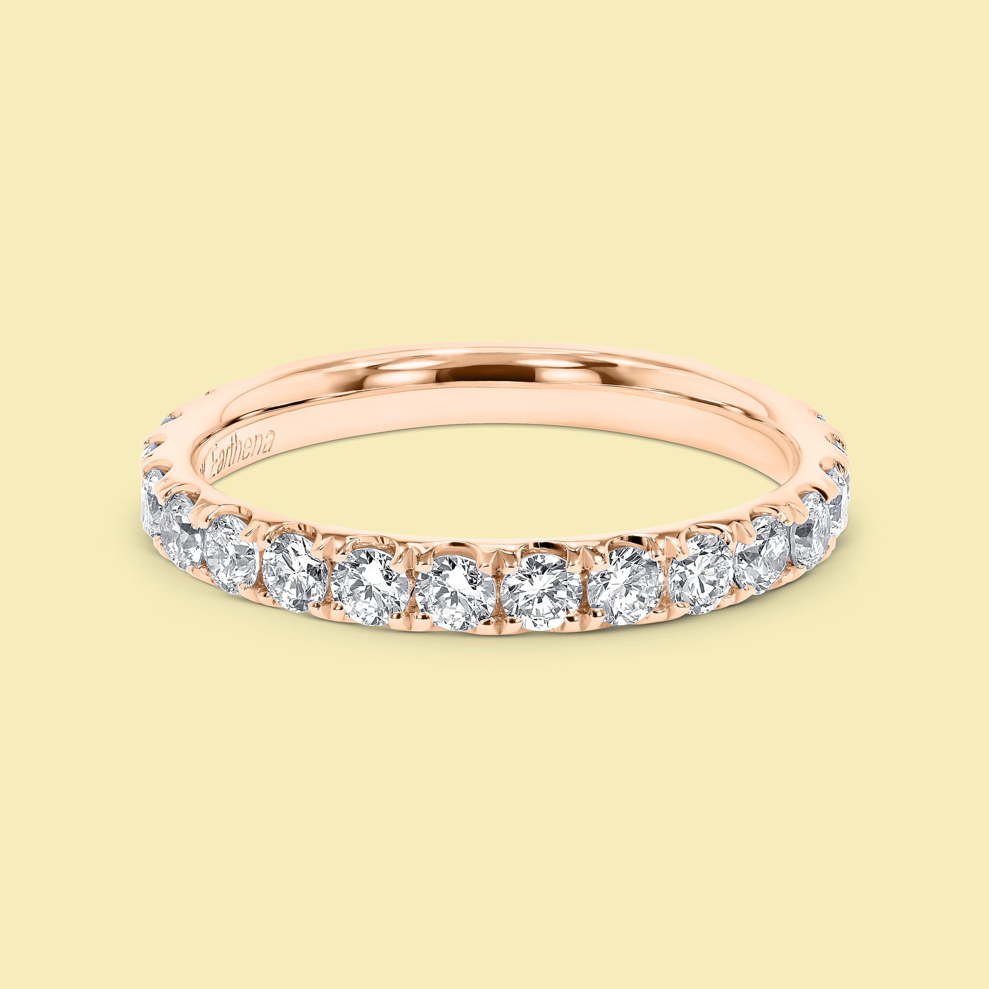 Selina Luxe Semi-Eternity Diamond Band in 14K Gold, 18K Gold, or Platinum by Earthena Jewelry of Beverly Hills.