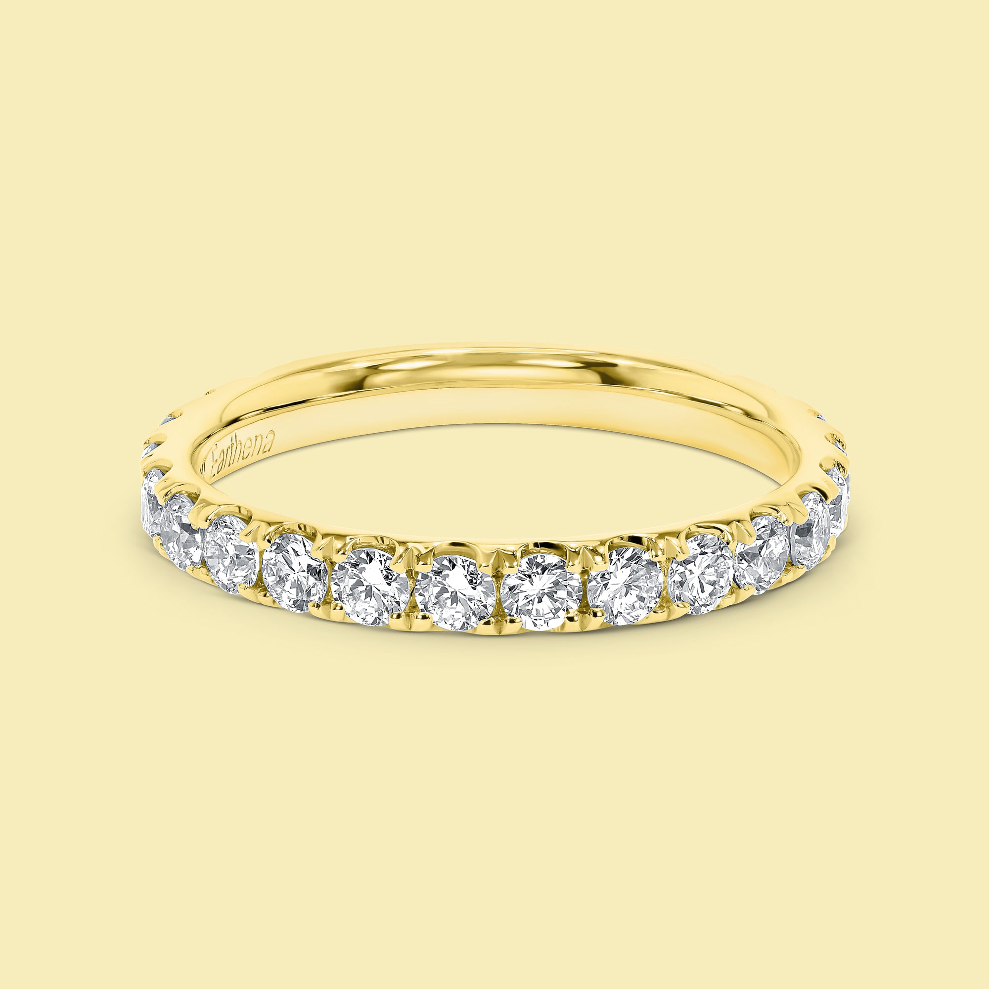 Selina Luxe Semi-Eternity Diamond Band in 14K Gold, 18K Gold, or Platinum by Earthena Jewelry of Beverly Hills.
