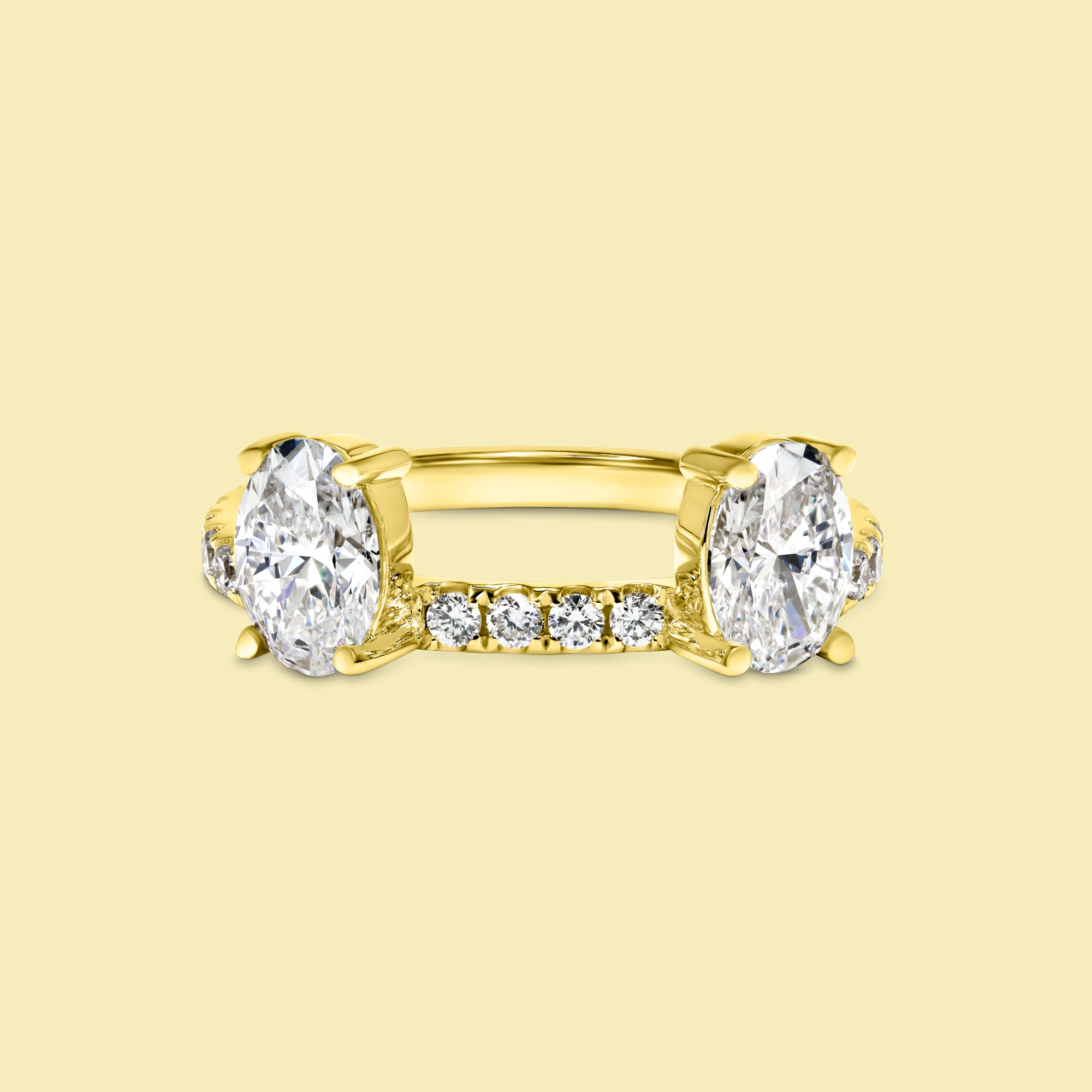 The Selina Oval Diamond Ring Enhancer handcrafted in 14K Gold, 18K Gold, and Platinum by Earthena Jewelry of Beverly Hills.