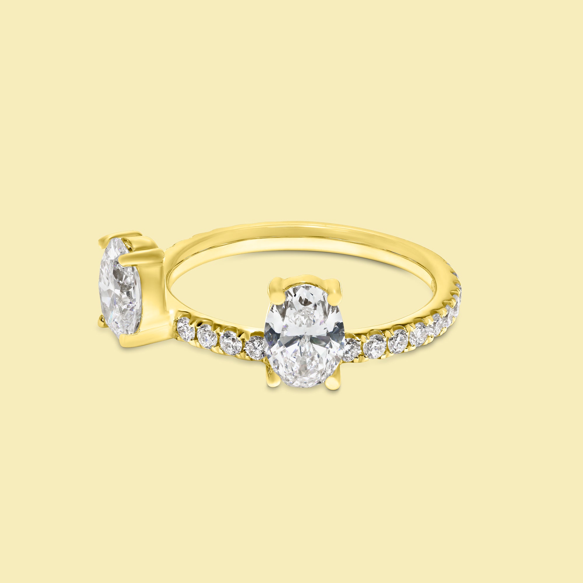 The Selina Oval Diamond Ring Enhancer handcrafted in 14K Gold, 18K Gold, and Platinum by Earthena Jewelry of Beverly Hills.
