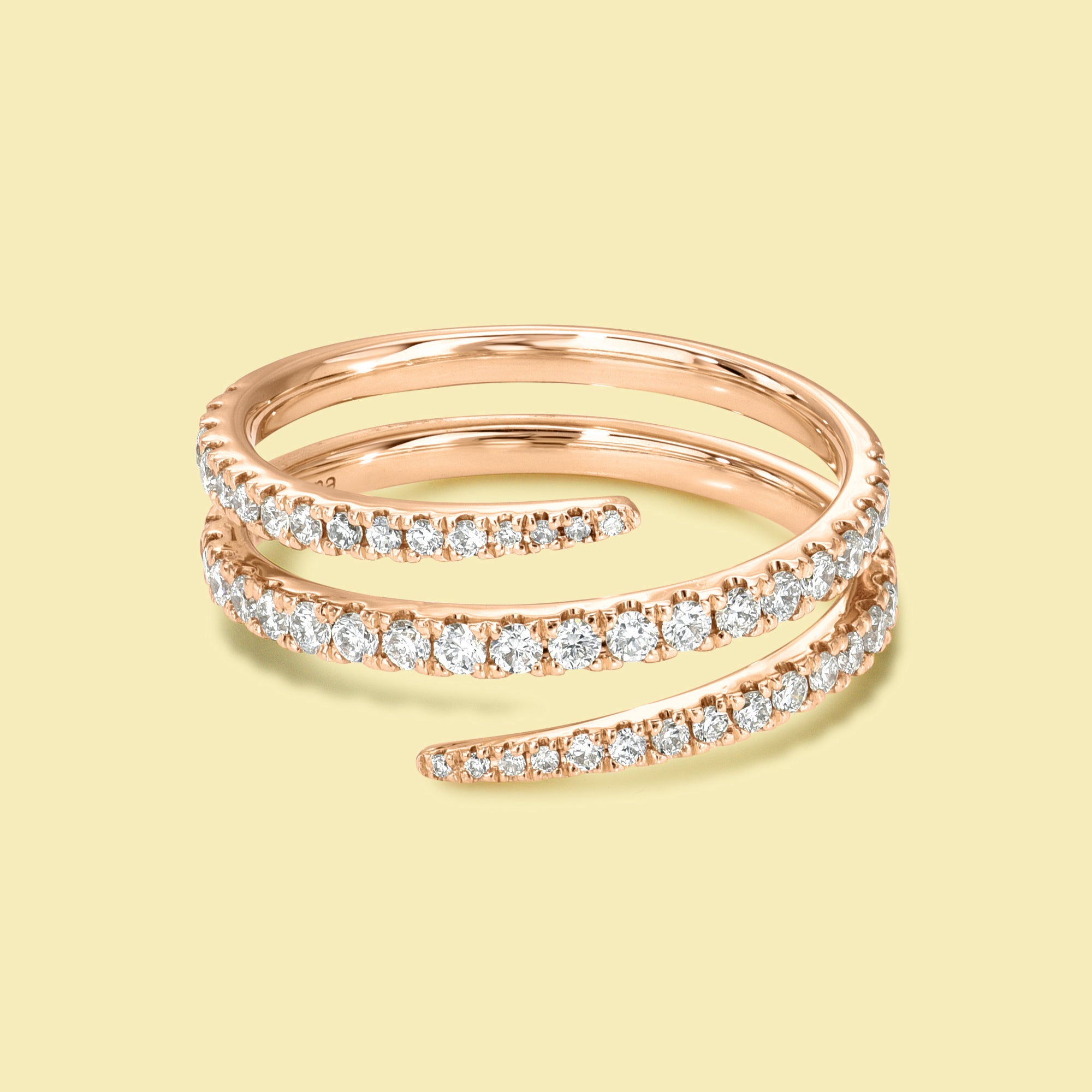 Shae Triple Wrap Stackable Coil Diamond Ring Handcrafted&nbsp;in 14K gold, 18K gold, or Platinum handcrafted in Los Angeles by Earthena Jewelry