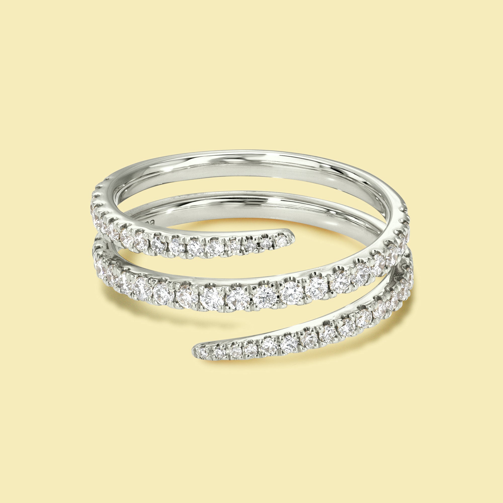 Shae Triple Wrap Stackable Coil Diamond Ring Handcrafted&nbsp;in 14K gold, 18K gold, or Platinum handcrafted in Los Angeles by Earthena Jewelry