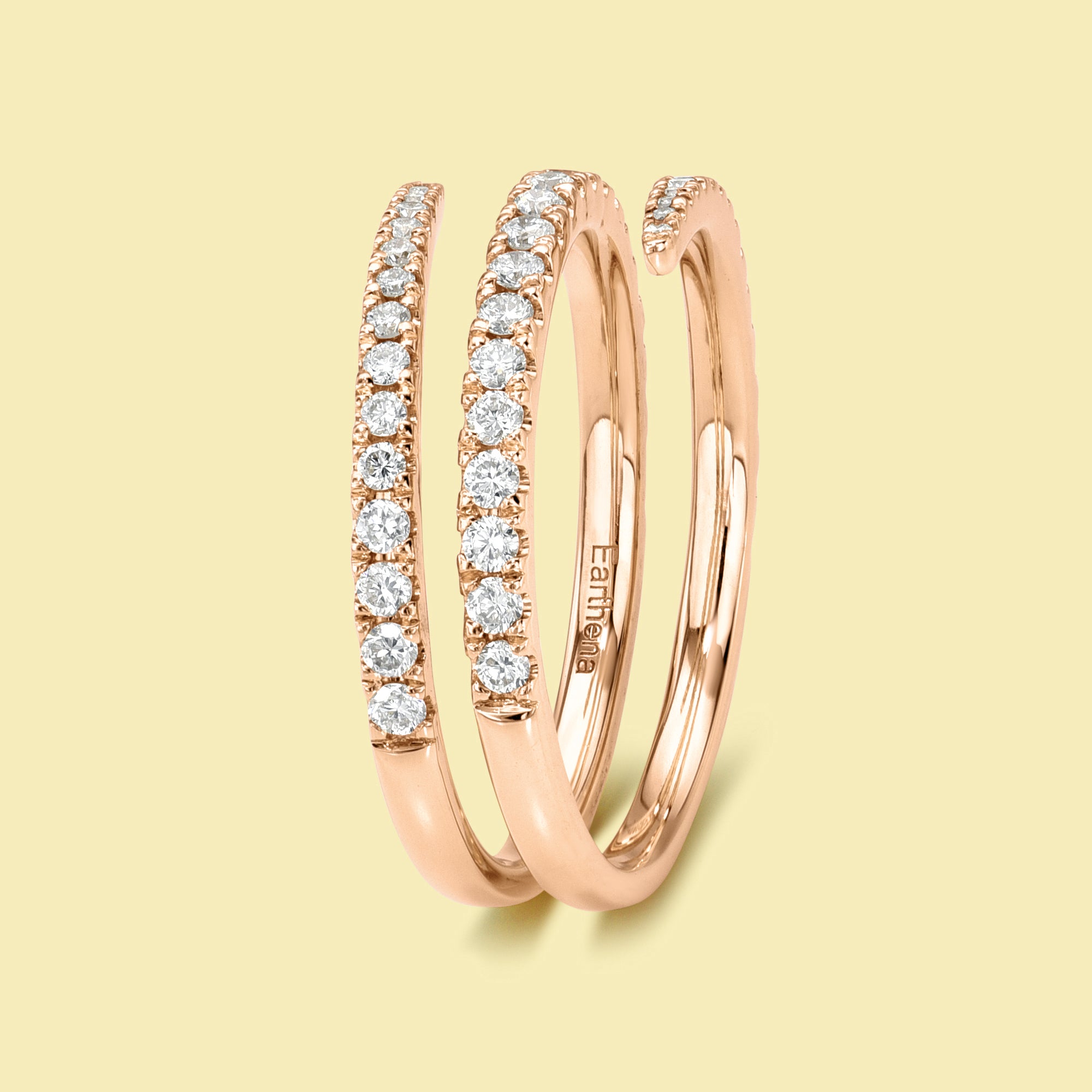 Shae Triple Wrap Stackable Coil Diamond Ring Handcrafted&nbsp;in 14K gold, 18K gold, or Platinum handcrafted in Los Angeles by Earthena Jewelry