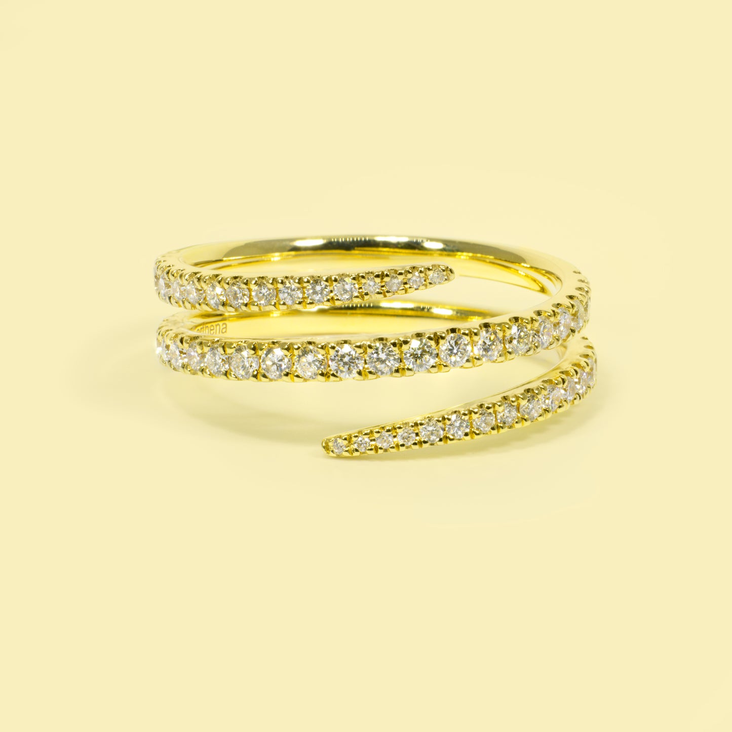 Shae Triple Wrap Stackable Coil Lab-grown Diamond Ring Handcrafted in 14K or 18K Solid Gold by Earthena Jewelry