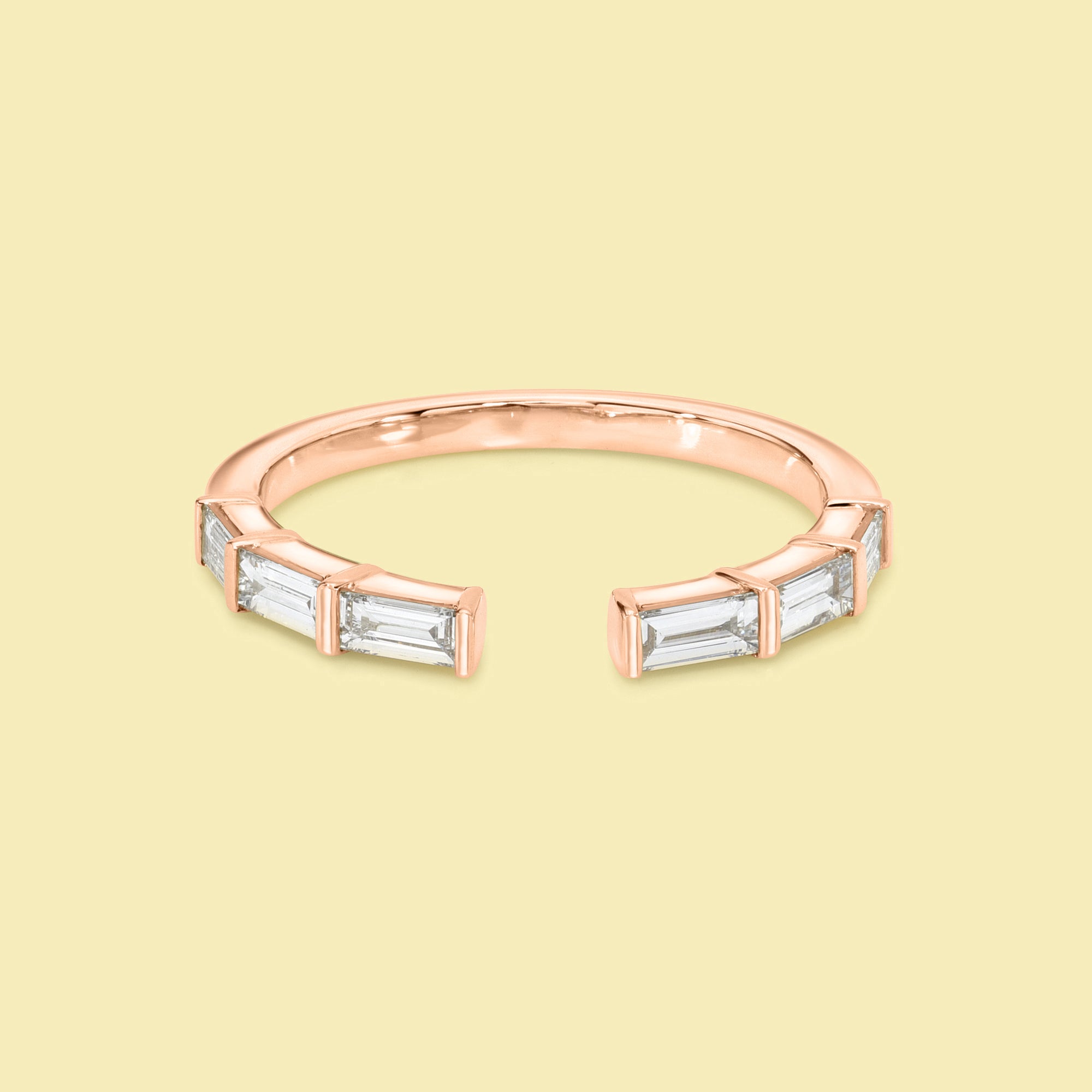 The Taylor, Open Diamond Cuff Band is handcrafted in 14K gold, 18K gold, or Platinum by Earthena Jewelry in Los Angeles