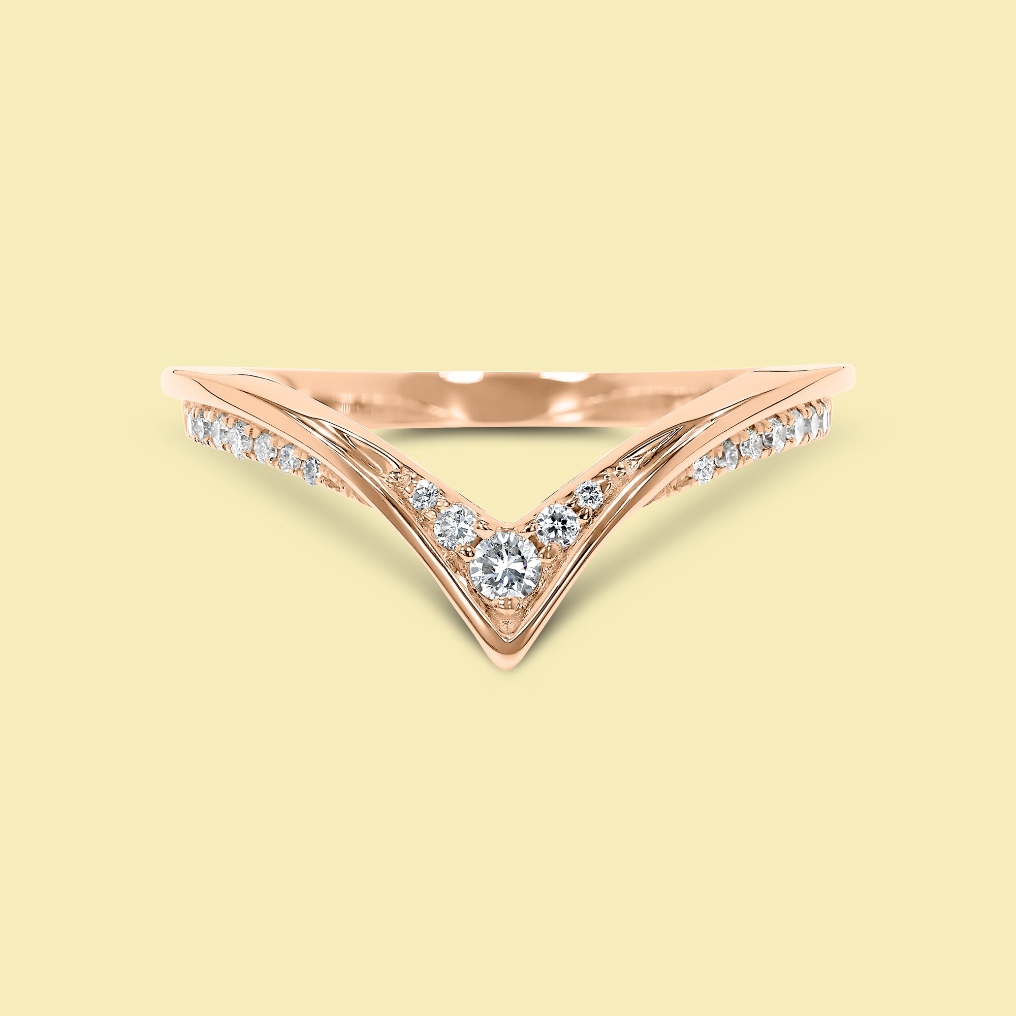 The Nova, V-Shaped Pavé Diamond Band