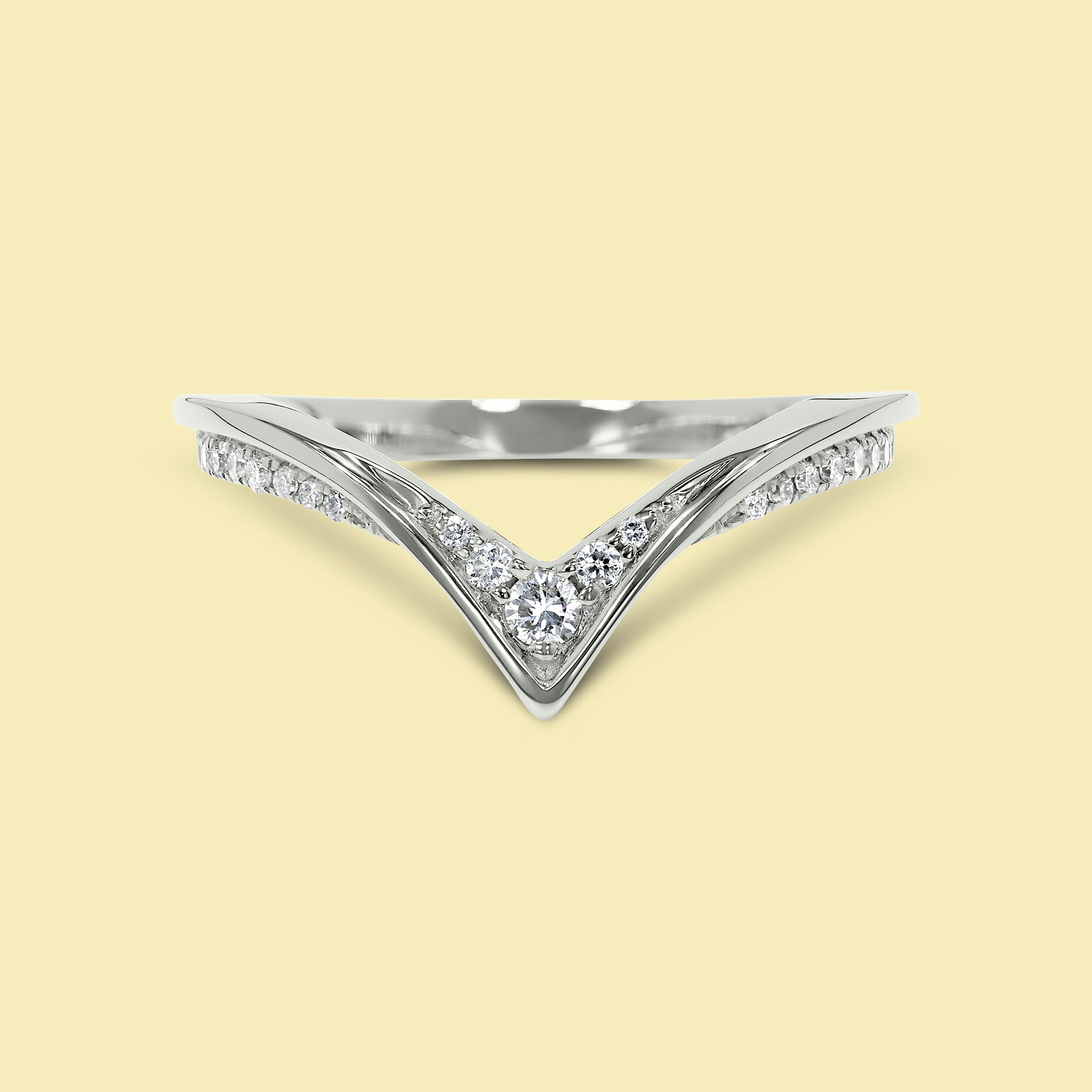 The Nova, V-Shaped Pavé Diamond Band