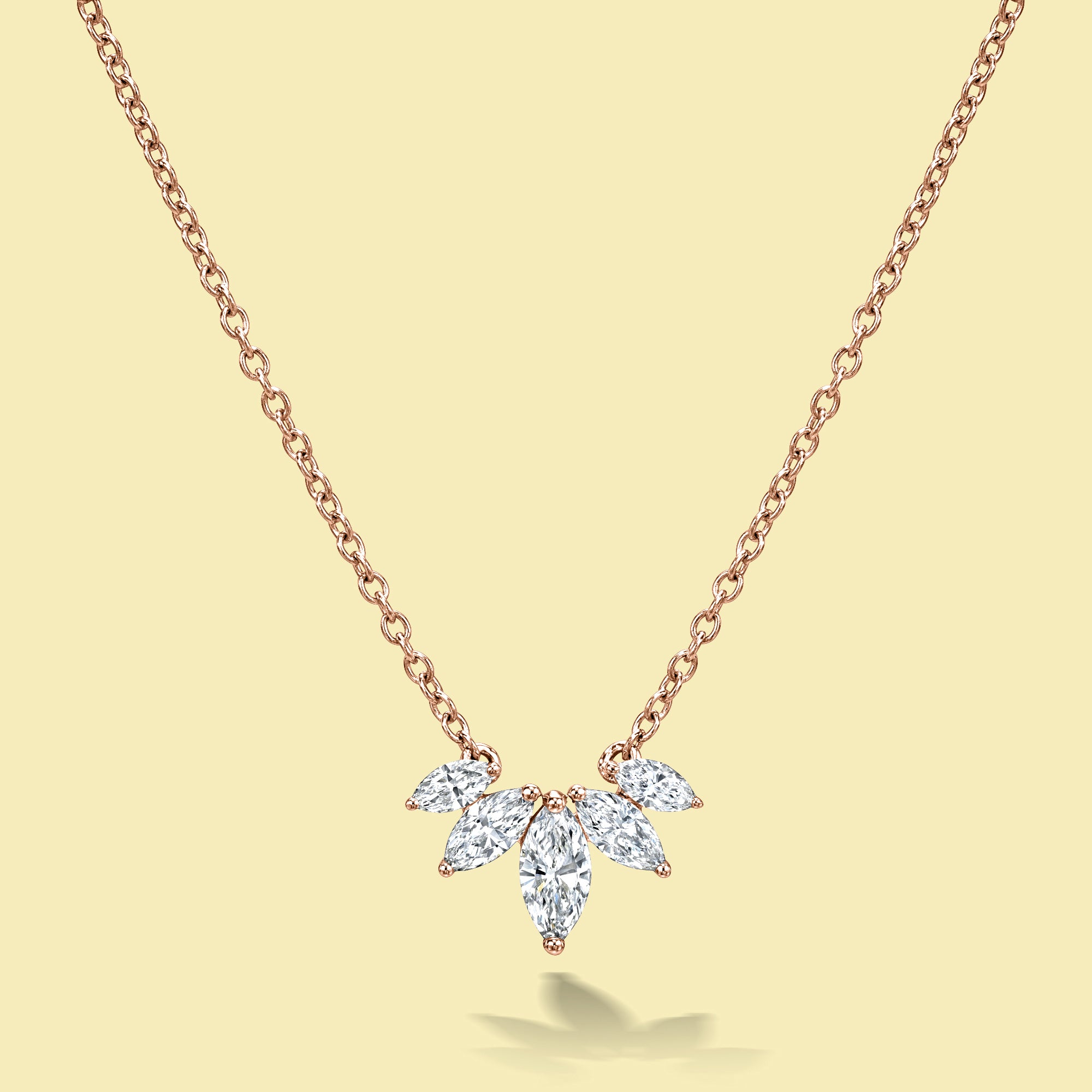 The Victoria, Graduated Petal Diamond Necklace