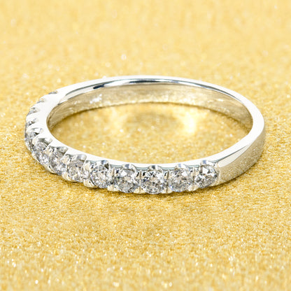 14K Gold The Elsa, Stackable U-Prong Stackable Diamond Wedding Band | Earthena Jewelry