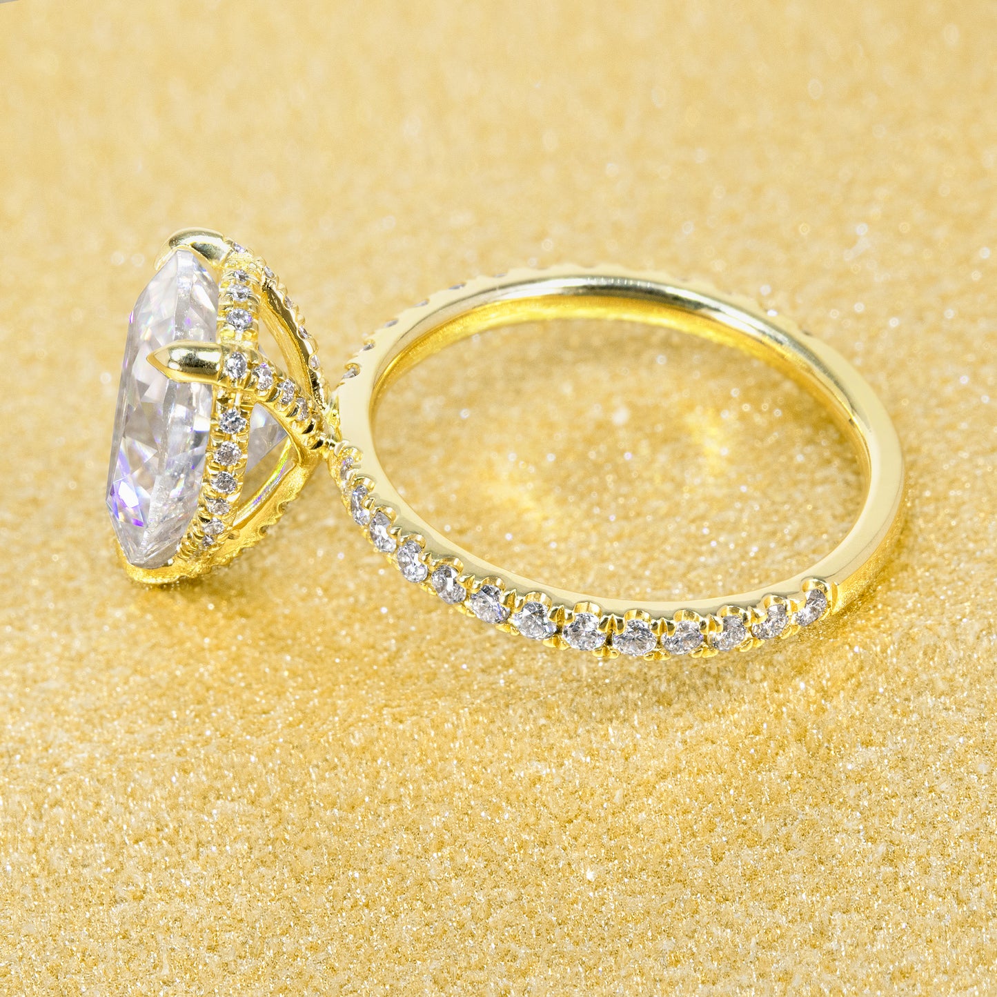 The Selina, 3.5ct Elongated Pear-shaped Hidden Wrap Halo Ring