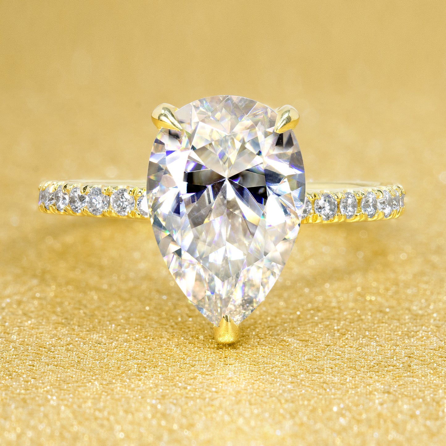 The Selina, 3.5ct Elongated Pear-shaped Hidden Wrap Halo Ring