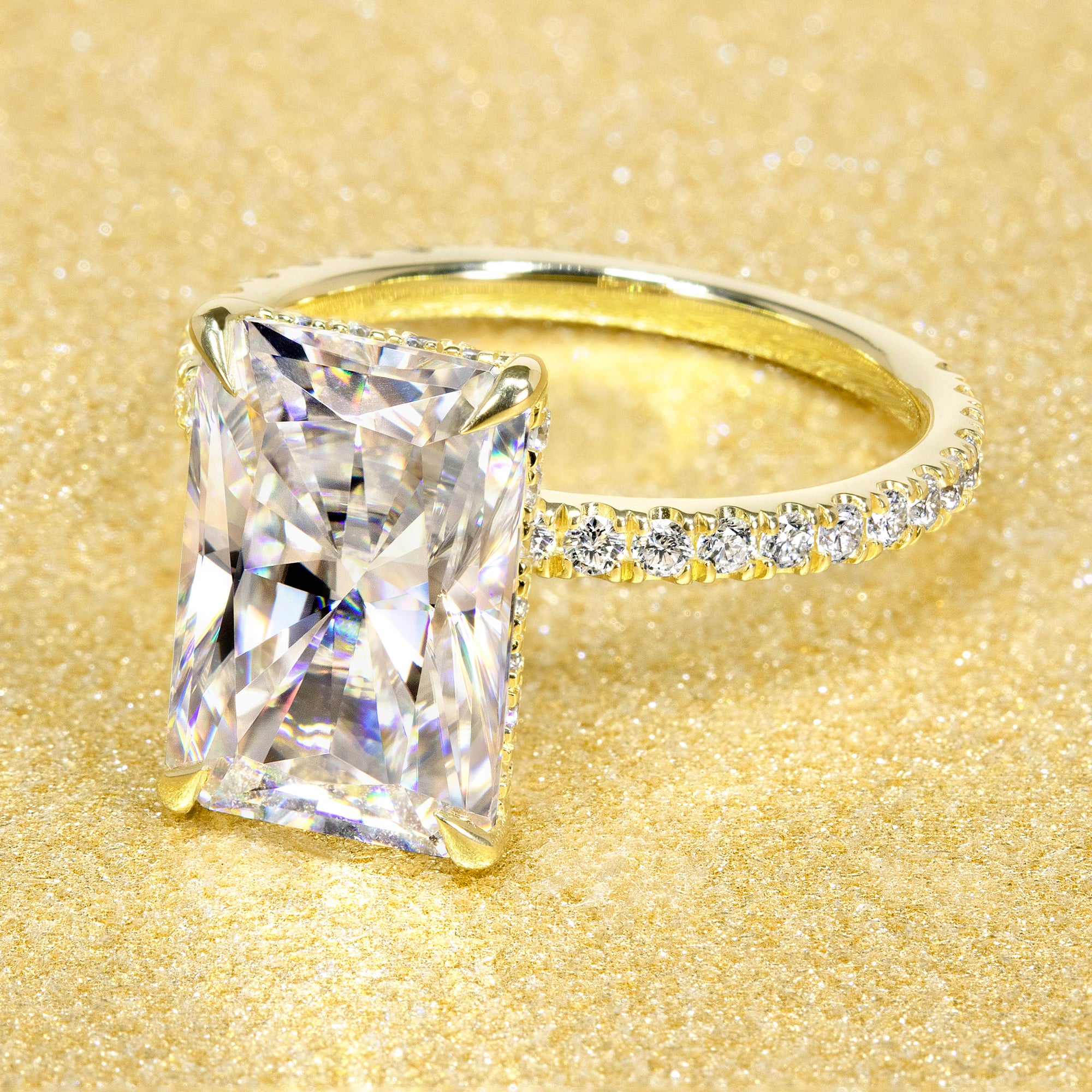 Ivy: Classic Radiant Cut Diamond Engagement Ring | Ken & Dana Design