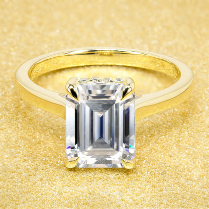 The Sofia, 2.5ct Emerald-cut Cathedral Hidden Halo Ring