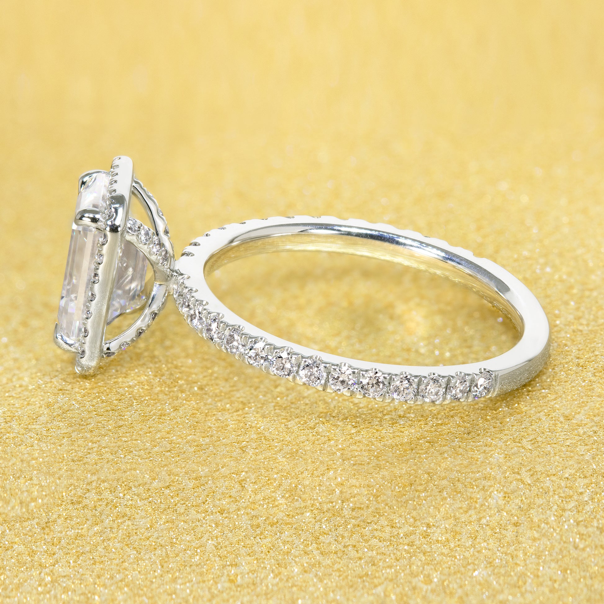 Diamond Wrapped Moissanite Engagement Ring - It's a Wrap Wedding Set
